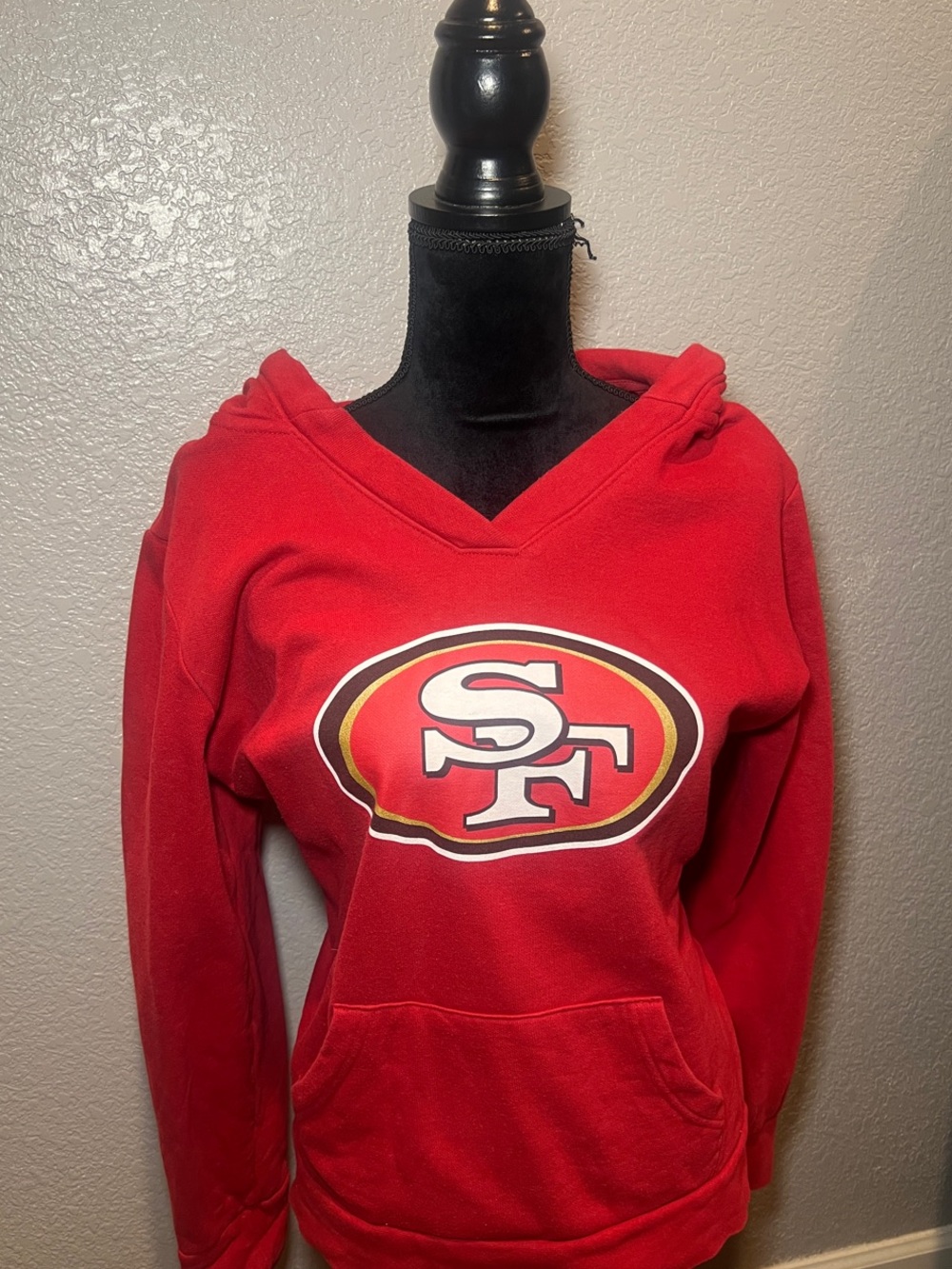 Fanatics Red San Francisco 49ers V-Neck Hoodie Sweater Kittle (85)
